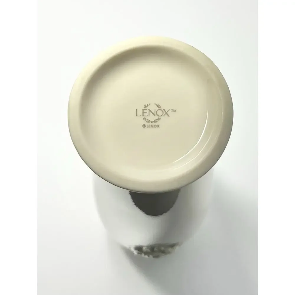 1980s Vintage Lenox Bone China Ivory & Gold Rim “Rose” Bud Vase 7 1/2”